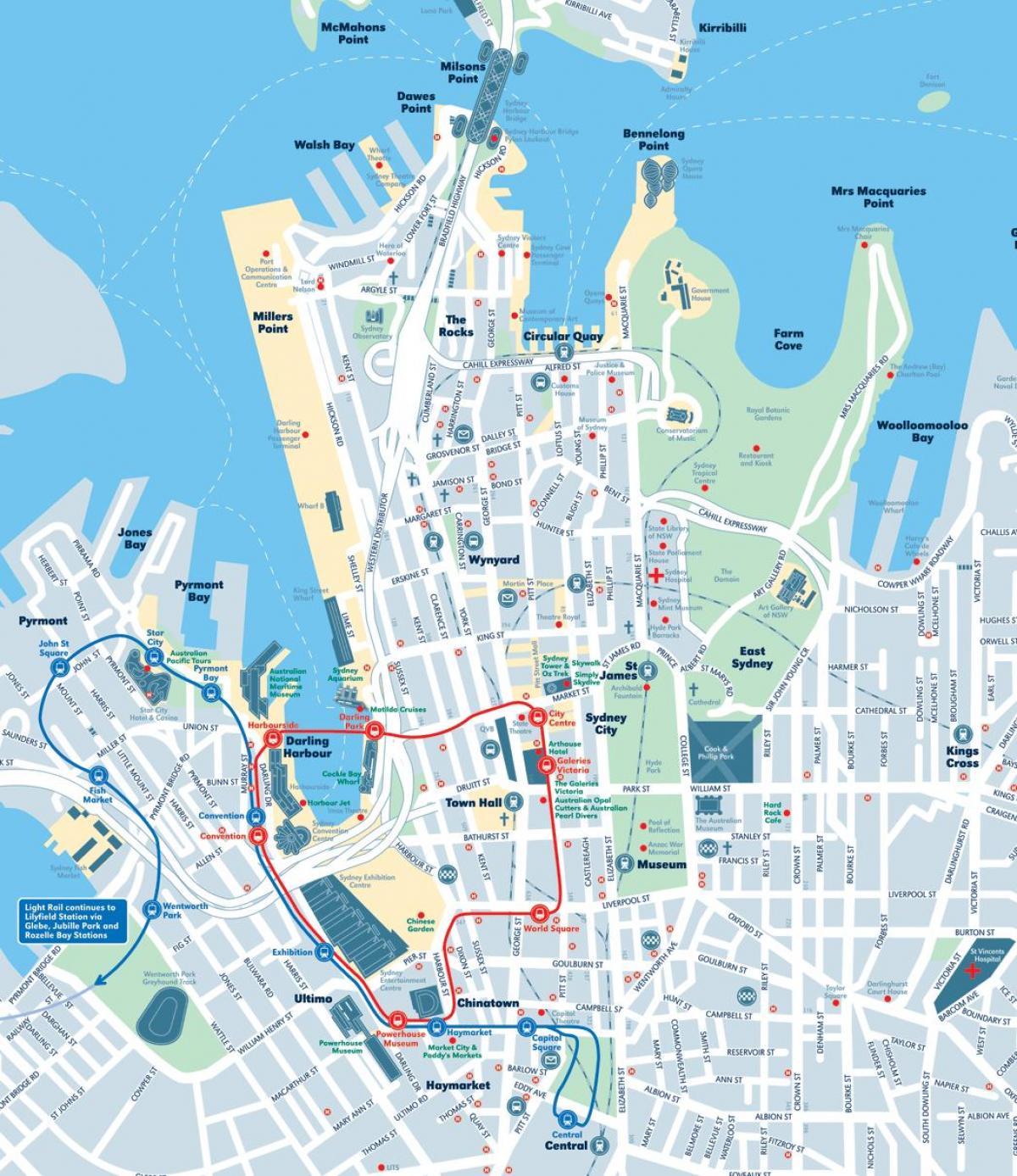 kaart van sydney city