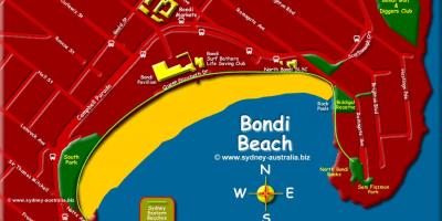 Bondi beach sydney kaart