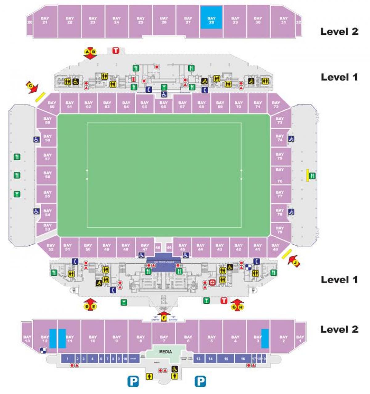 Parramatta Stadium kaart