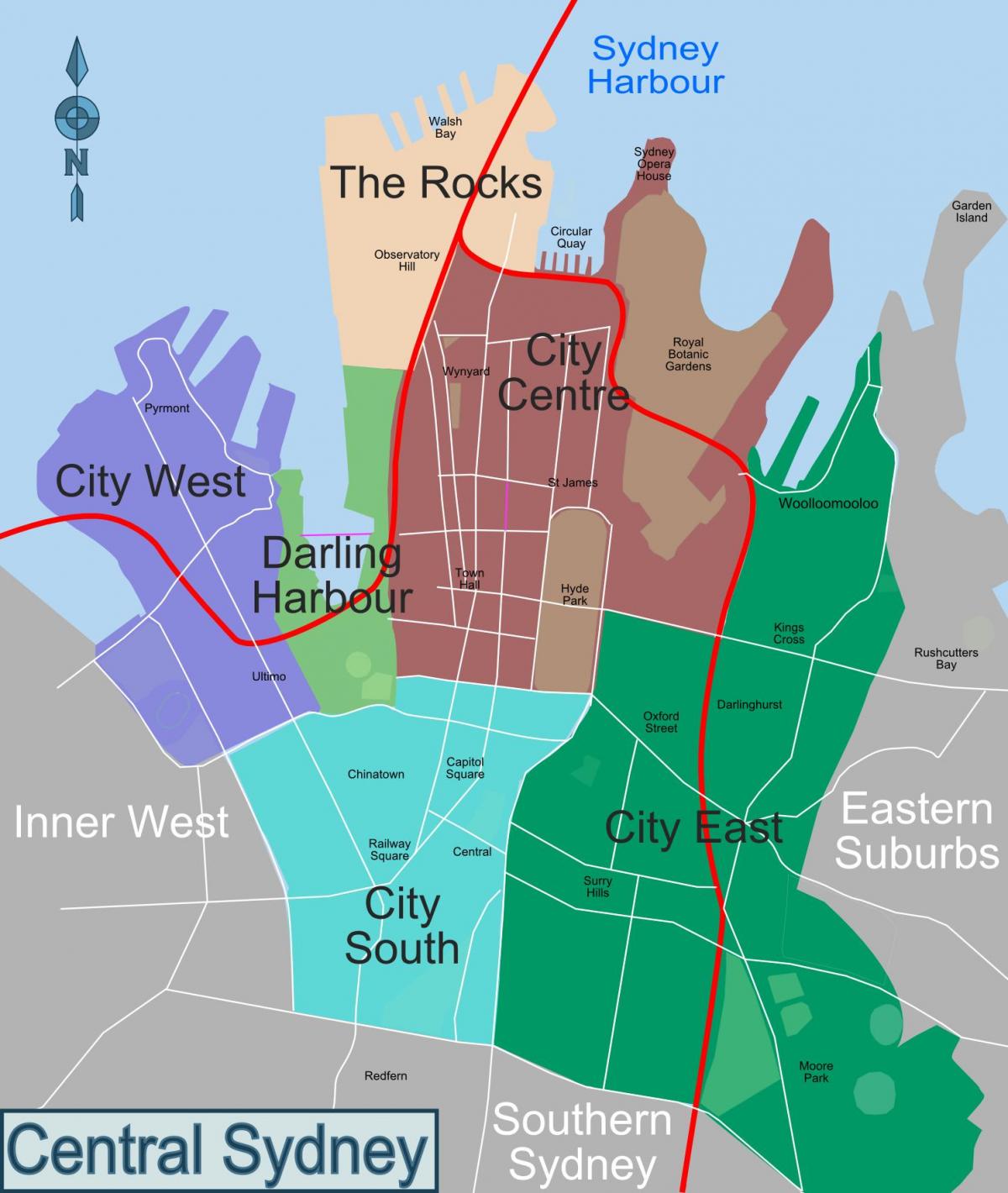 kaart van sydney wijken