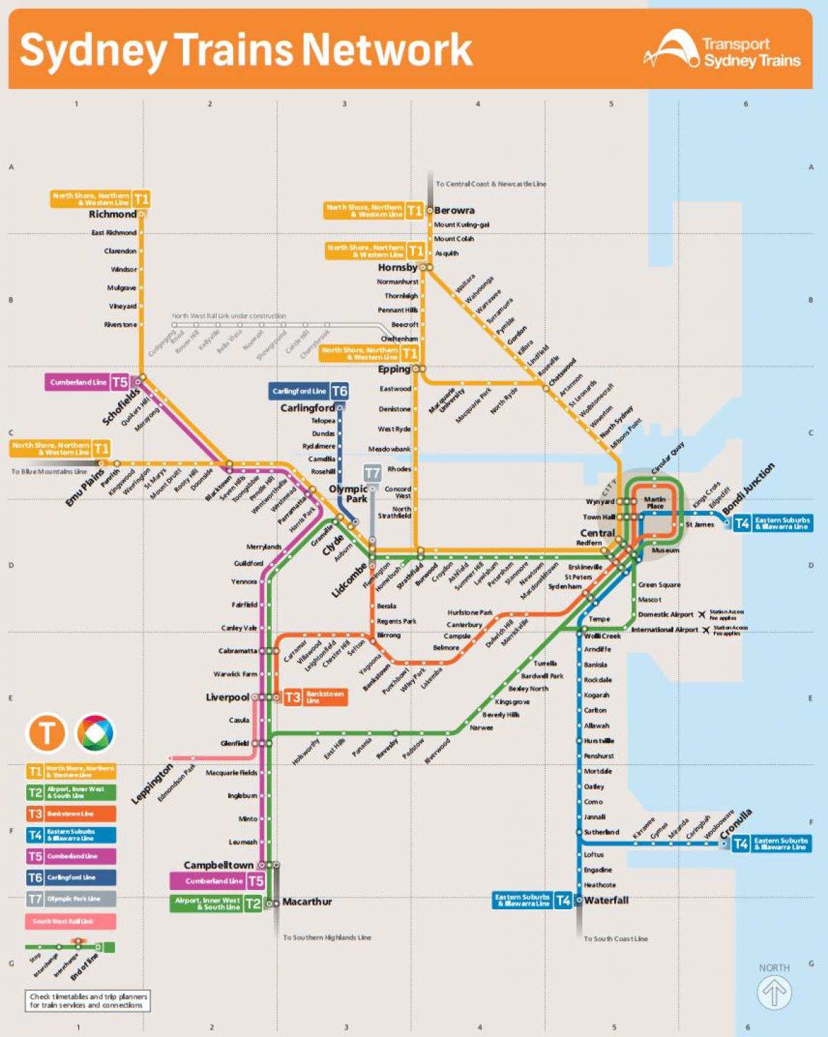 kaart van de metro noordwesten van sydney