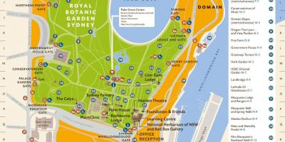 Royal botanic gardens en het sydney kaart
