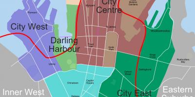 Kaart van sydney wijken