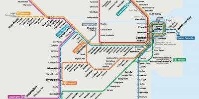 Sydney openbaar vervoer kaart